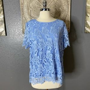 Philosophy light blue lace blouse